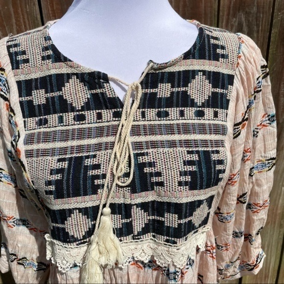 HAYDEN Pink Bohemian Tribal Shift Dress Small - Picture 8 of 14